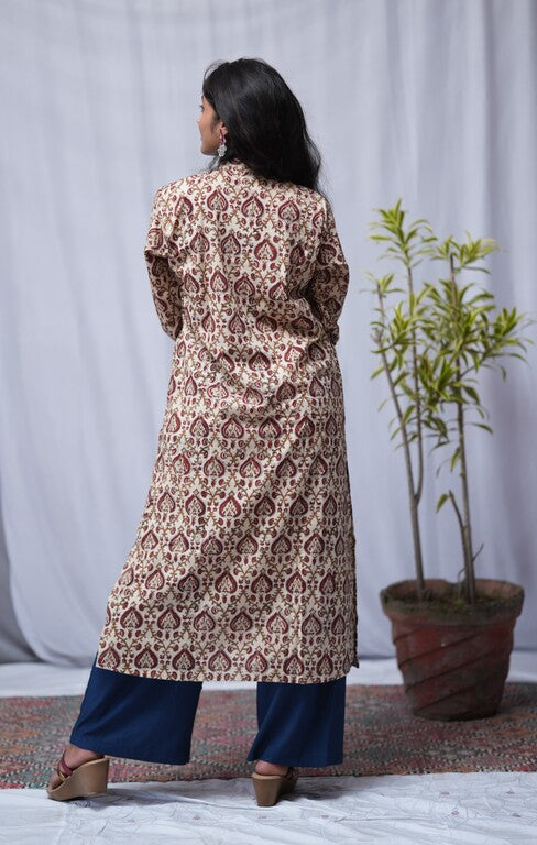 Saanvi Bagru Cotton Straight Kurta