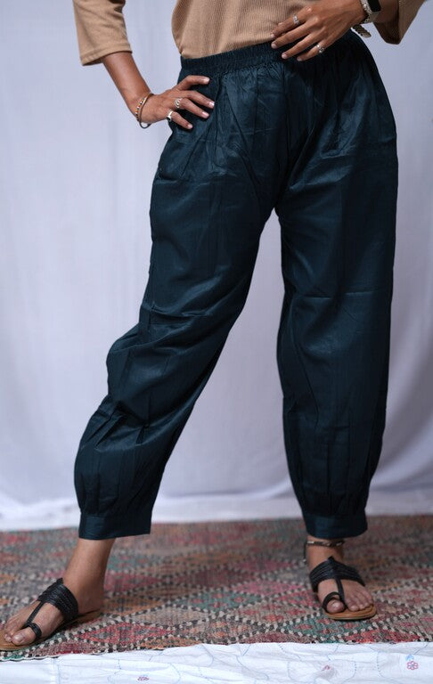 Afghani Navy Blue Cotton Silk Pant