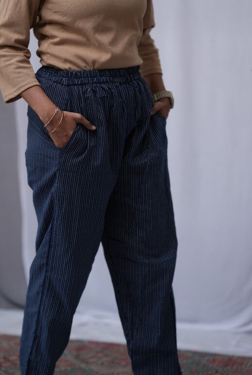 Katha Navy Blue Relaxed Pants