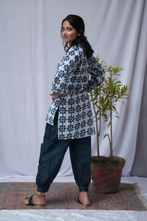 Afghani Navy Blue Cotton Silk Pant