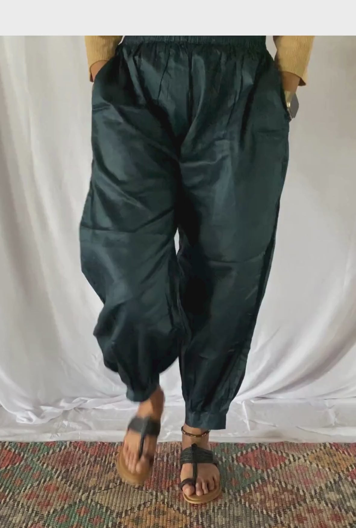 Afghani Navy Blue Cotton Silk Pant